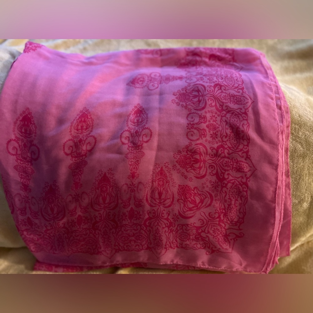 Pink Patterned Scarf